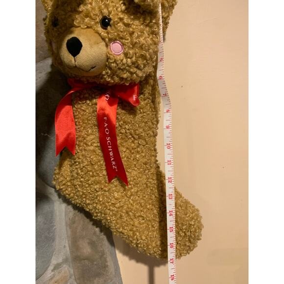 Christmas Stocking Vintage FAO Schwartz Teddy Bear - Picture 9 of 12